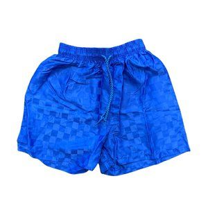 Electro Sport Medium Soccer Shorts Blue  Youth Athletic Sports Checkered